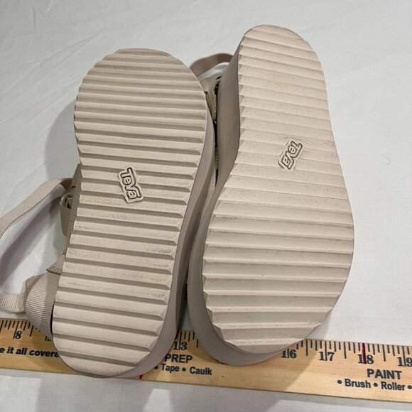 Teva Flatform Mevia Platform Gladiator Sandals Birch Beige Strappy Women’s 8 - Picture 14 of 15